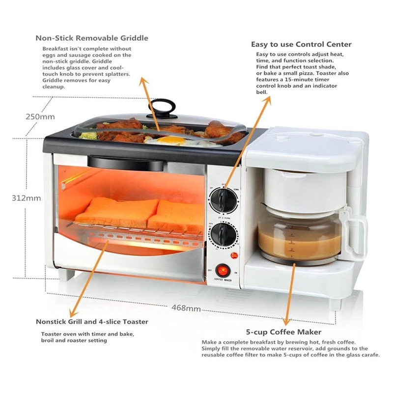This 3-In-1 Breakfast Station Is A Toaster, Griddle And Coffee