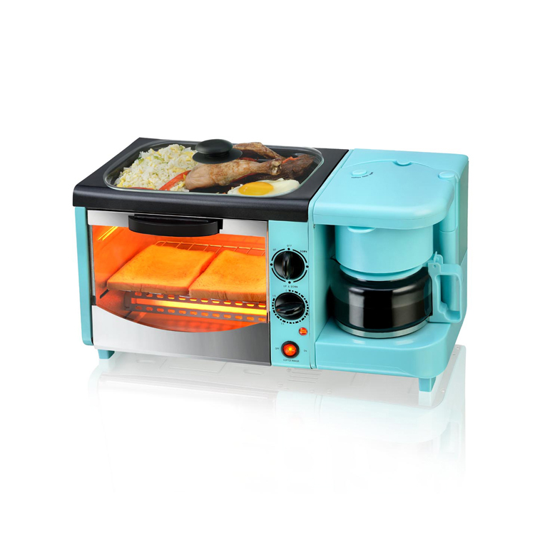 3-in-1 Breakfast Maker Multi-function Coffee Maker, Non-Stick Griddle, and  Toaster Oven Household All-in-one Breakfast Machine